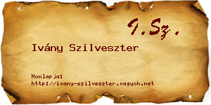 Ivány Szilveszter névjegykártya